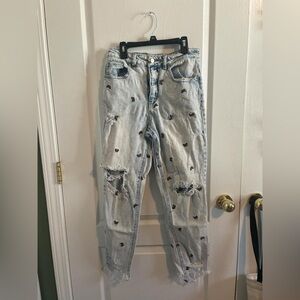 Material Girl Light Wash Embroidered Jeans